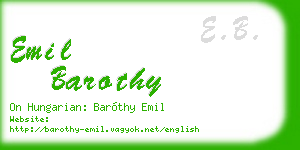 emil barothy business card
